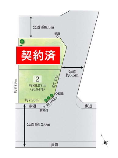 建築条件付土地分譲　緑区徳重二丁目 販売区画図